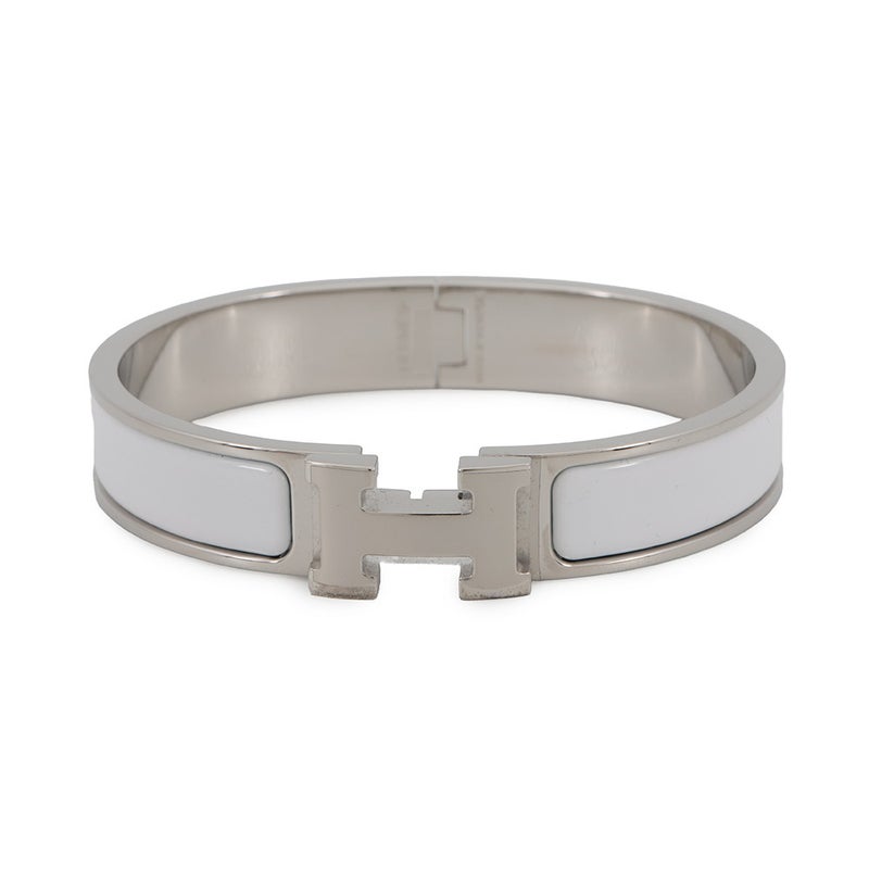 エルメス ブレスレット クリック H クリッククラックPM ホワイト/シルバー金具 HERMES アクセサリー 白