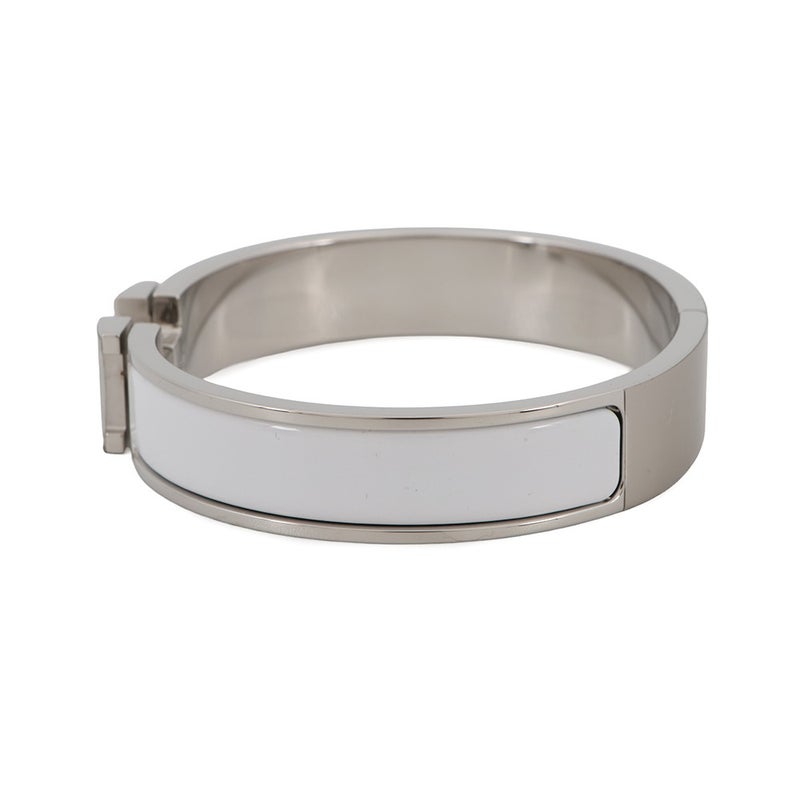 エルメス ブレスレット クリック H クリッククラックPM ホワイト/シルバー金具 HERMES アクセサリー 白