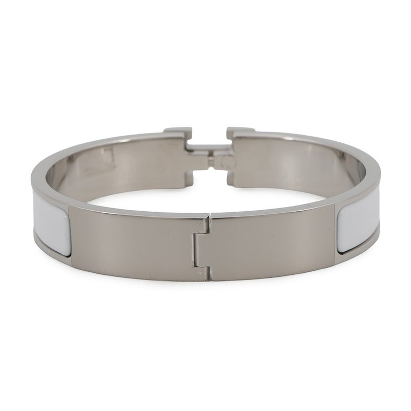 エルメス ブレスレット クリック H クリッククラックPM ホワイト/シルバー金具 HERMES アクセサリー 白