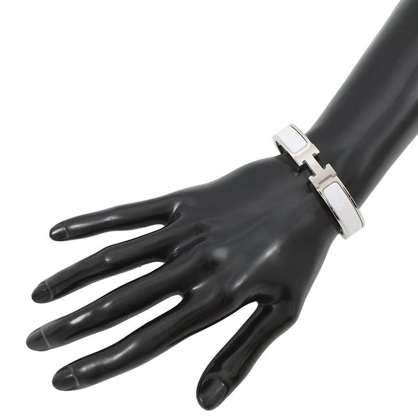 エルメス ブレスレット クリック H クリッククラックPM ホワイト/シルバー金具 HERMES アクセサリー 白