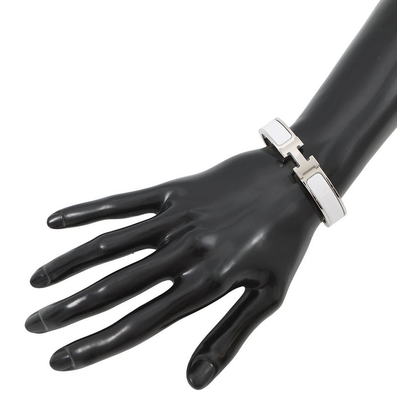 エルメス ブレスレット クリック H クリッククラックPM ホワイト/シルバー金具 HERMES アクセサリー 白
