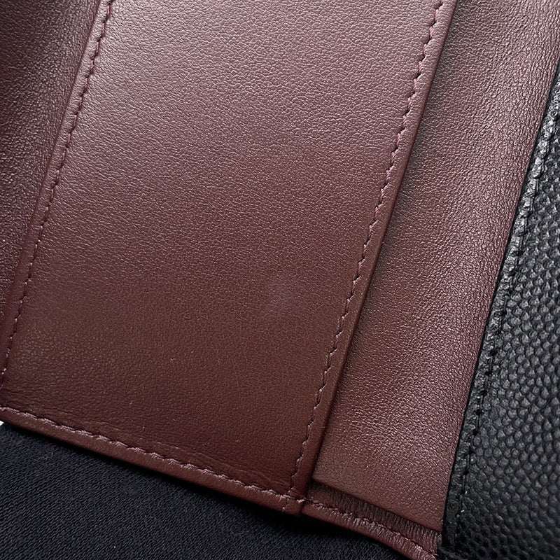 シャネル 三つ折り財布 マトラッセ ココマーク クラシック スモール フラップ ウォレット キャビアスキン AP0230 CHANEL 財布 黒