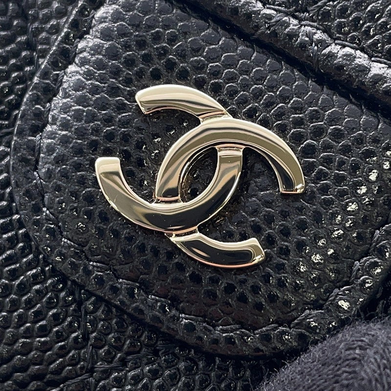 シャネル 三つ折り財布 マトラッセ ココマーク クラシック スモール フラップ ウォレット キャビアスキン AP0230 CHANEL 財布 黒