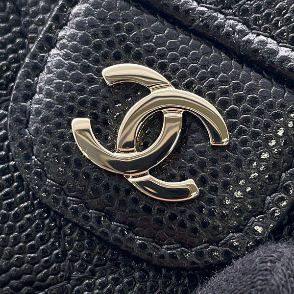 シャネル 三つ折り財布 マトラッセ ココマーク クラシック スモール フラップ ウォレット キャビアスキン AP0230 CHANEL 財布 黒