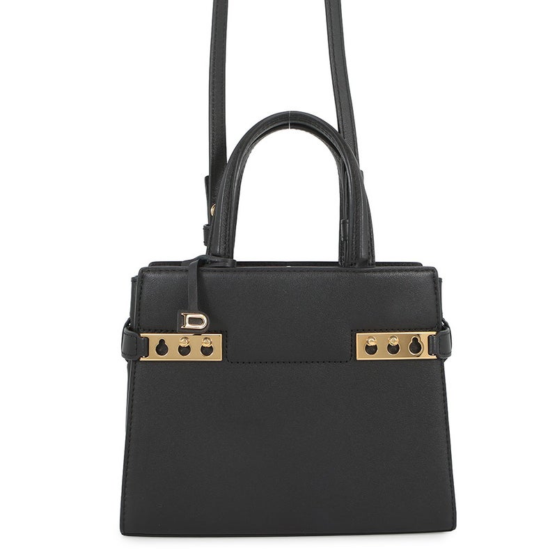デルヴォ― ハンドバッグ タンペート クラッシュ スモール カーフレザー AA0646BQS099ZDO Delvaux 2way 黒 デルボー
