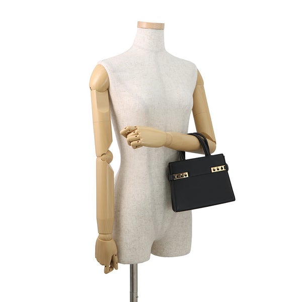 デルヴォ― ハンドバッグ タンペート クラッシュ スモール カーフレザー AA0646BQS099ZDO Delvaux 2way 黒 デルボー