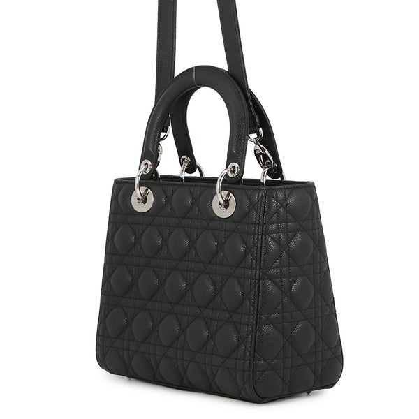 クリスチャン・ディオール ハンドバッグ レディディオール カナージュ ミディアム M0565PWRT Christian Dior 2way 黒