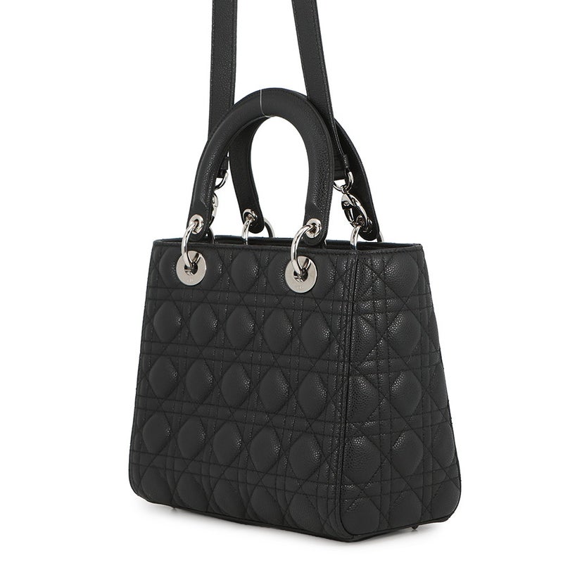 クリスチャン・ディオール ハンドバッグ レディディオール カナージュ ミディアム M0565PWRT Christian Dior 2way 黒