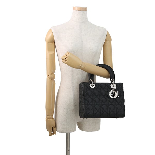 クリスチャン・ディオール ハンドバッグ レディディオール カナージュ ミディアム M0565PWRT Christian Dior 2way 黒