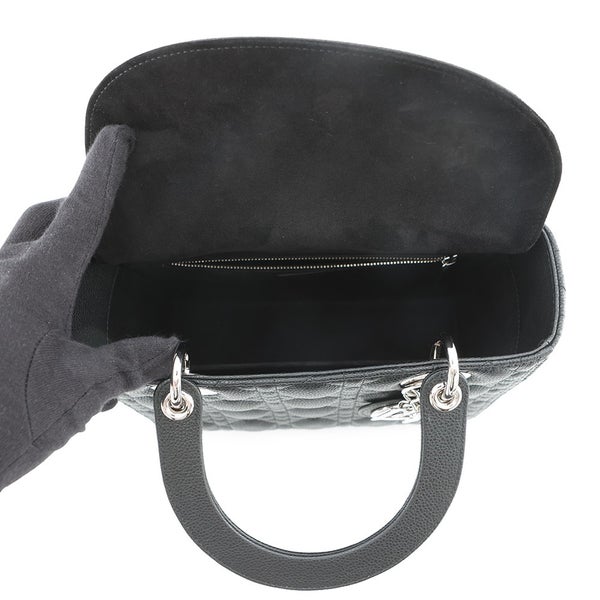 クリスチャン・ディオール ハンドバッグ レディディオール カナージュ ミディアム M0565PWRT Christian Dior 2way 黒