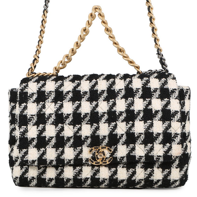 シャネル チェーンショルダーバッグ CHANEL19 ディズヌフ マキシ ツイード AS1162 CHANEL 2way 白 黒