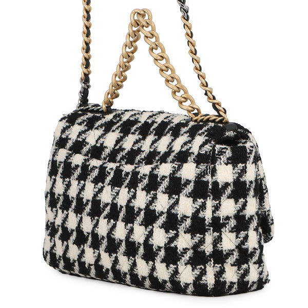 シャネル チェーンショルダーバッグ CHANEL19 ディズヌフ マキシ ツイード AS1162 CHANEL 2way 白 黒