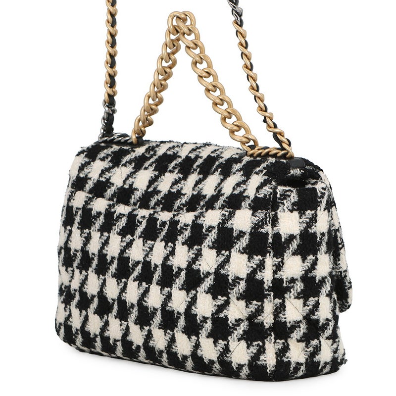 シャネル チェーンショルダーバッグ CHANEL19 ディズヌフ マキシ ツイード AS1162 CHANEL 2way 白 黒