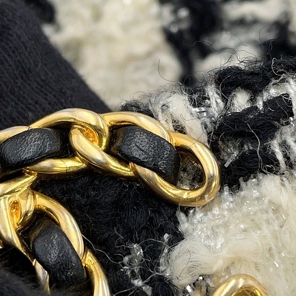 シャネル チェーンショルダーバッグ CHANEL19 ディズヌフ マキシ ツイード AS1162 CHANEL 2way 白 黒