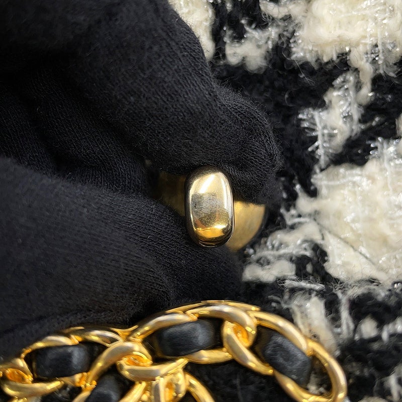シャネル チェーンショルダーバッグ CHANEL19 ディズヌフ マキシ ツイード AS1162 CHANEL 2way 白 黒