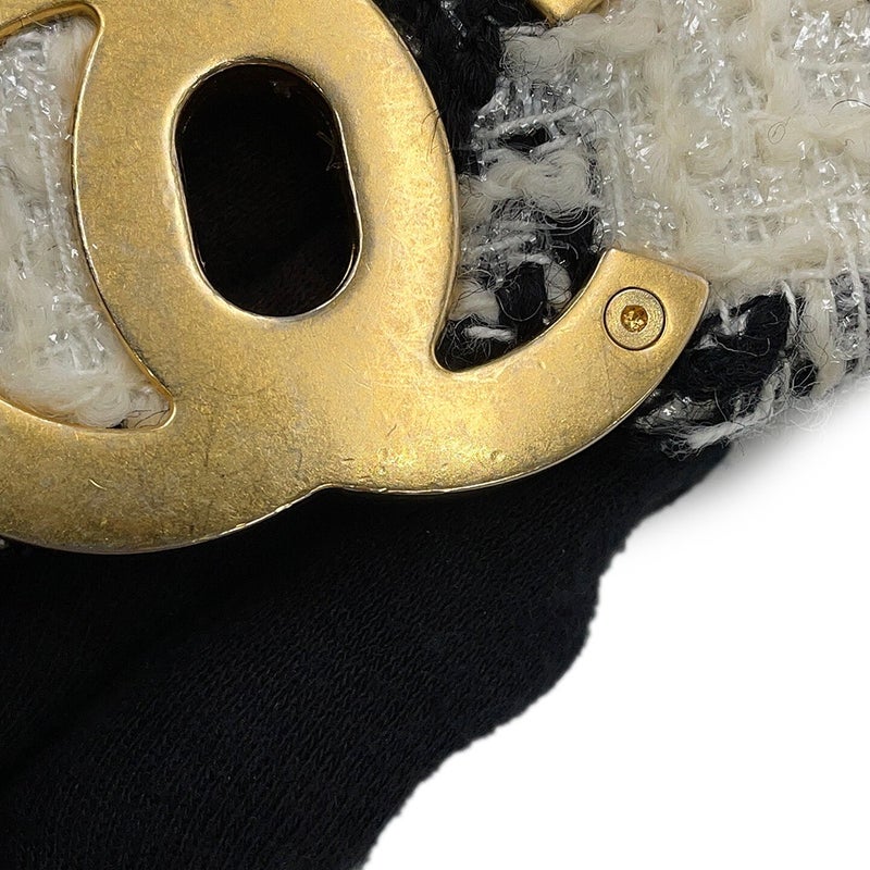 シャネル チェーンショルダーバッグ CHANEL19 ディズヌフ マキシ ツイード AS1162 CHANEL 2way 白 黒