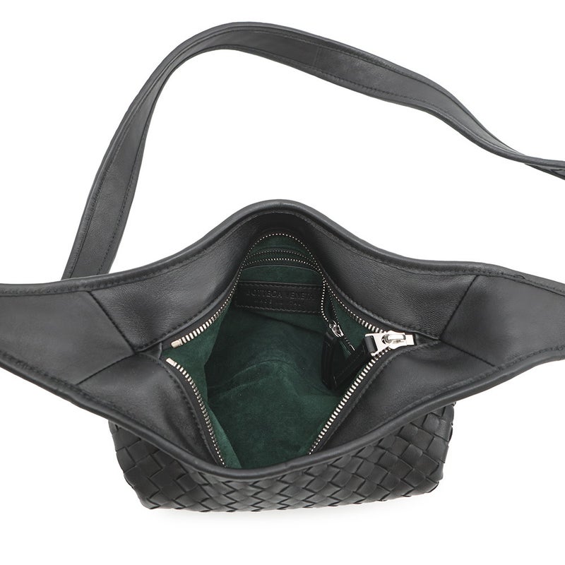 ボッテガヴェネタ ショルダーバッグ イントレチャート ヴェネト ラムスキン 836918 BOTTEGA VENETA 黒