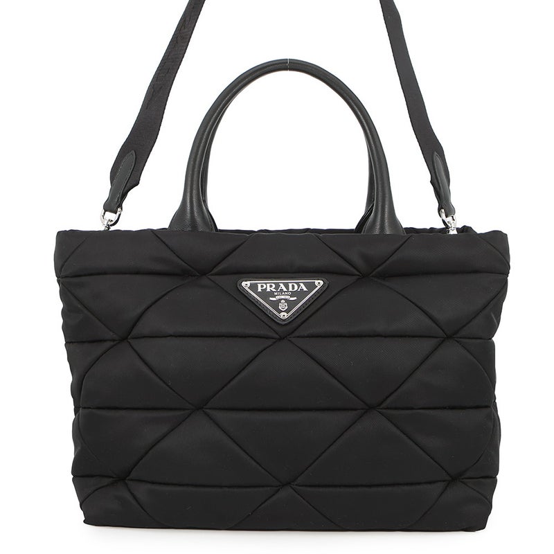 プラダ ハンドバッグ パデッド Re-Nylon トートバッグ ミディアム ナイロン 1BG436 PRADA 2way 黒