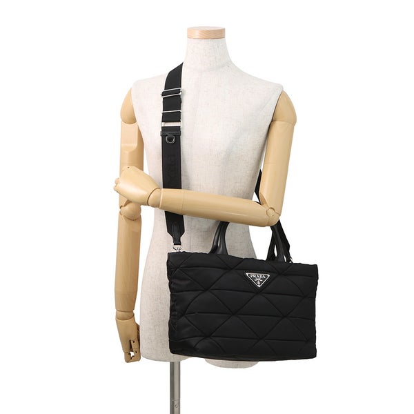 プラダ ハンドバッグ パデッド Re-Nylon トートバッグ ミディアム ナイロン 1BG436 PRADA 2way 黒
