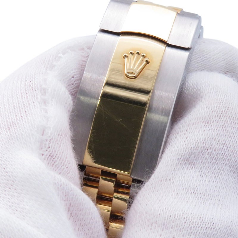 ロレックス デイトジャスト41 SS/K18YG ランダムシリアル ルーレット 126333G ROLEX 腕時計 黒文字盤 10Pダイヤ