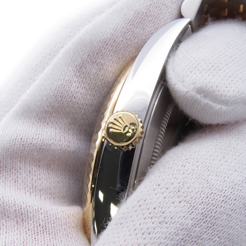 ロレックス デイトジャスト41 SS/K18YG ランダムシリアル ルーレット 126333G ROLEX 腕時計 黒文字盤 10Pダイヤ