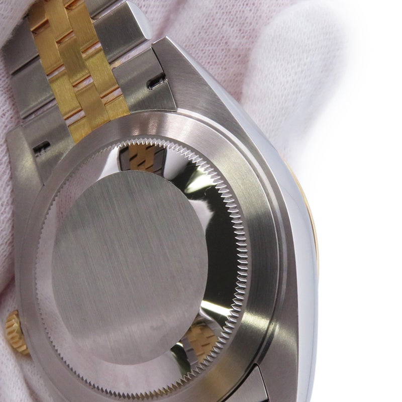 ロレックス デイトジャスト41 SS/K18YG ランダムシリアル ルーレット 126333G ROLEX 腕時計 黒文字盤 10Pダイヤ