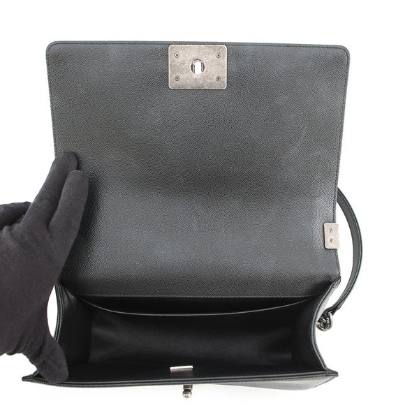 シャネル チェーンショルダーバッグ マトラッセ ココマーク ボーイシャネル キャビアスキン A67086 CHANEL 黒