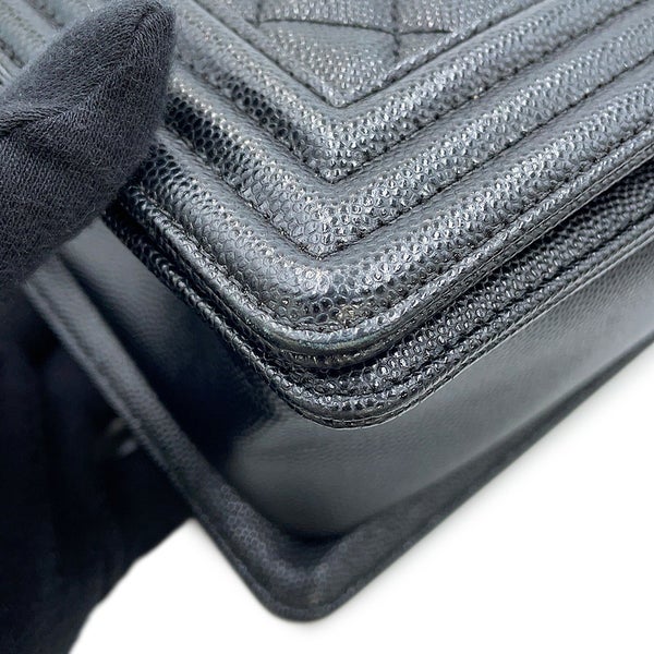 シャネル チェーンショルダーバッグ マトラッセ ココマーク ボーイシャネル キャビアスキン A67086 CHANEL 黒