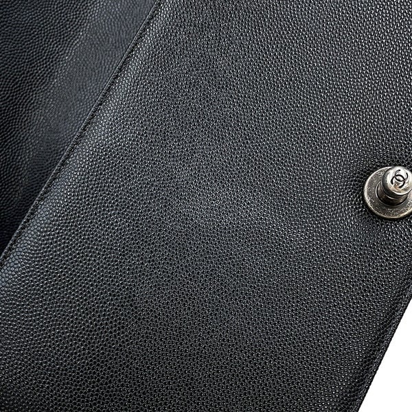 シャネル チェーンショルダーバッグ マトラッセ ココマーク ボーイシャネル キャビアスキン A67086 CHANEL 黒