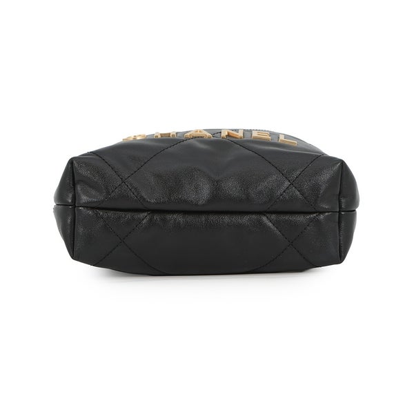 シャネル ハンドバッグ CHANEL22 ミニ ココマーク シャイニーカーフレザー AS3980 CHANEL 2way 黒