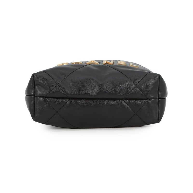 シャネル ハンドバッグ CHANEL22 ミニ ココマーク シャイニーカーフレザー AS3980 CHANEL 2way 黒