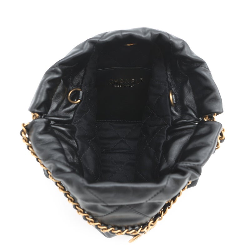 シャネル ハンドバッグ CHANEL22 ミニ ココマーク シャイニーカーフレザー AS3980 CHANEL 2way 黒
