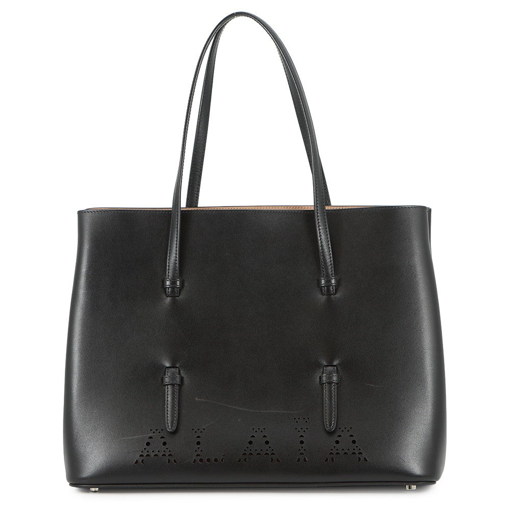ALAIA イタリア製 トートバッグ レザー エナメル スエード ブラック アライア トートバッグ レザー ALAIA 黒 | 中古・新品ブランド販売