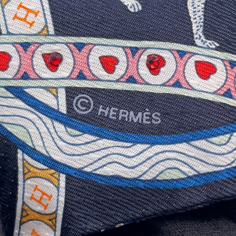 エルメス スカーフ ツイリー ビジュー ピケ ハートのクイーン Dame de Coeur HERMES シルクツイル 2022年秋冬 黒