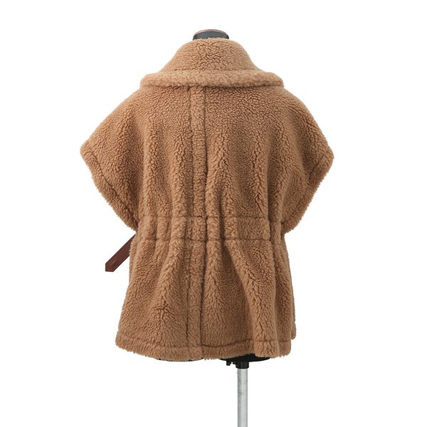 マックスマーラ ケープ ニューアバボ テディベア キャメル レディースサイズSM 4736145206001 MaxMara アウター