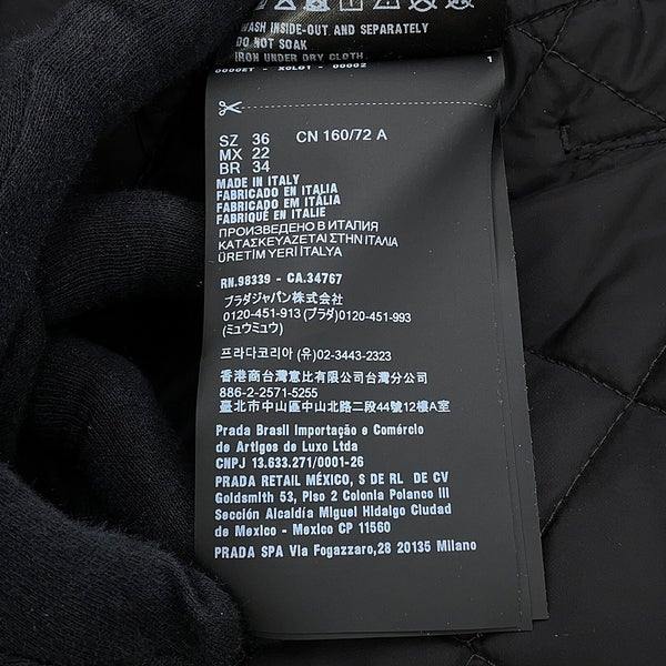プラダ ジャケット ライトウェイト Re-Nylon ブルゾンジャケット レディースサイズ36 29T261 PRADA アウター 黒
