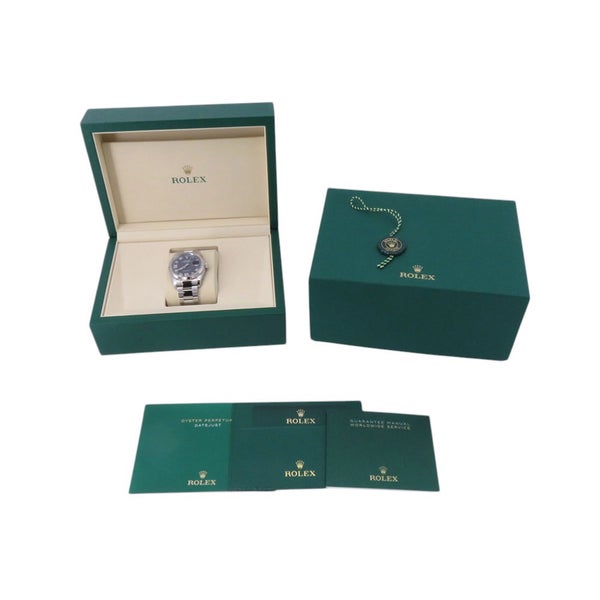 ロレックス デイトジャスト36 SS/K18WG ランダムシリアル ルーレット 126234 オーベルジーヌ文字盤 69ダイヤ