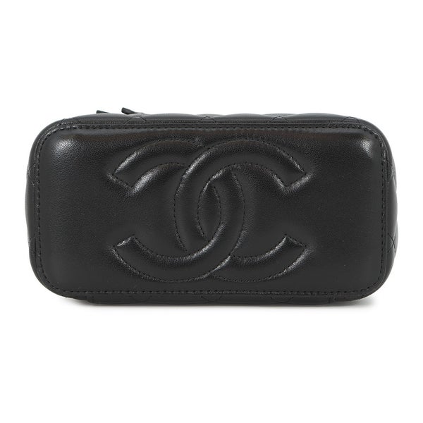 シャネル チェーンショルダーバッグ マトラッセ ココマーク バニティケース ラムスキン AP2846 CHANEL ヴァニティ 黒