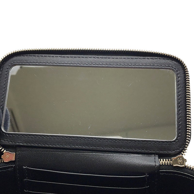 シャネル チェーンショルダーバッグ マトラッセ ココマーク バニティケース ラムスキン AP2846 CHANEL ヴァニティ 黒