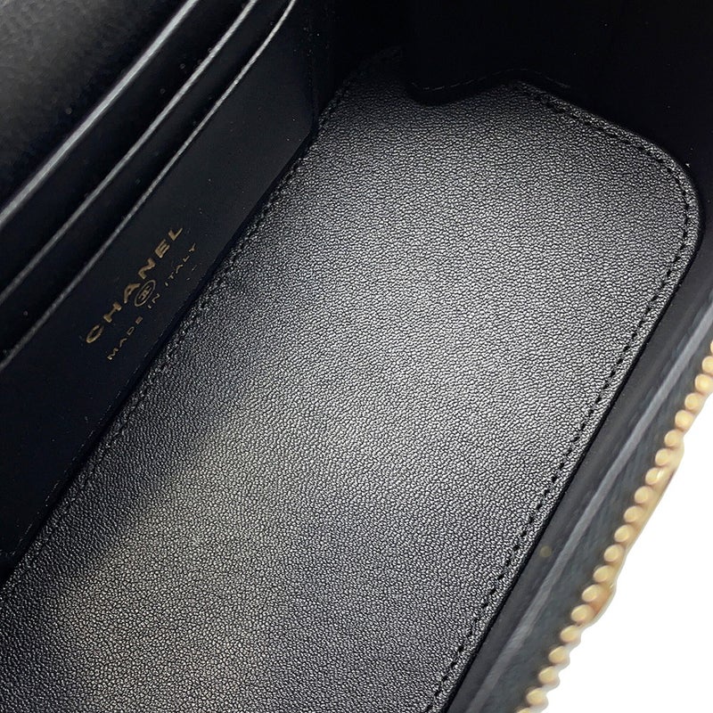 シャネル チェーンショルダーバッグ マトラッセ ココマーク バニティケース ラムスキン AP2846 CHANEL ヴァニティ 黒