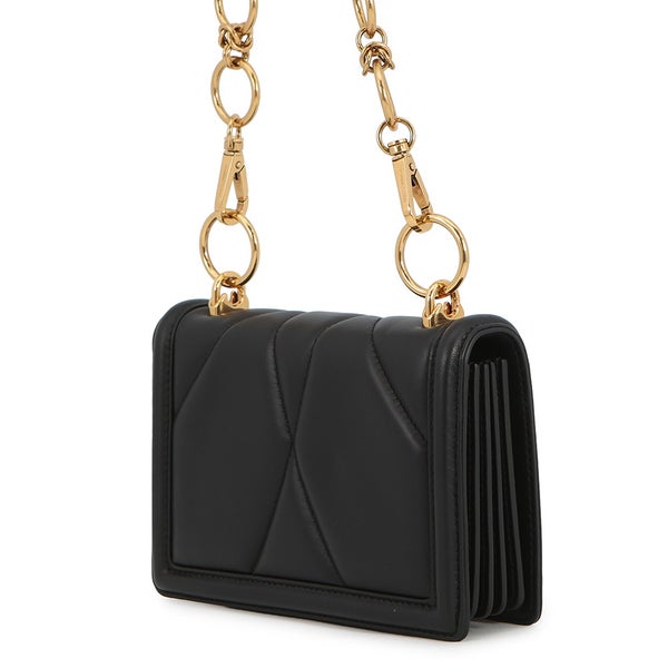 ドルチェ＆ガッバーナ チェーンショルダーバッグ  ディヴォーション ハート キルティング レザー DOLCE&GABBANA バッグ 黒