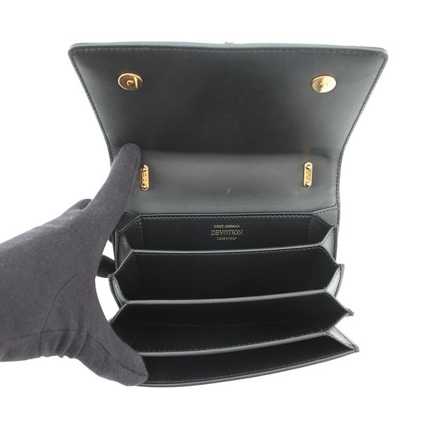 ドルチェ＆ガッバーナ チェーンショルダーバッグ  ディヴォーション ハート キルティング レザー DOLCE&GABBANA バッグ 黒