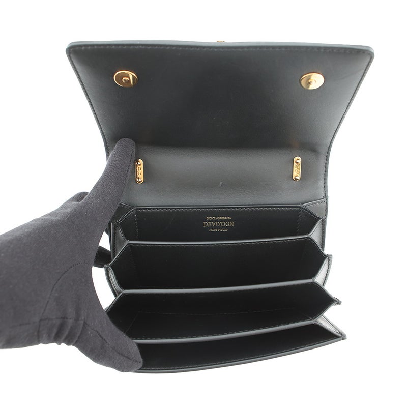 ドルチェ＆ガッバーナ チェーンショルダーバッグ  ディヴォーション ハート キルティング レザー DOLCE&GABBANA バッグ 黒