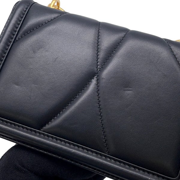 ドルチェ＆ガッバーナ チェーンショルダーバッグ  ディヴォーション ハート キルティング レザー DOLCE&GABBANA バッグ 黒