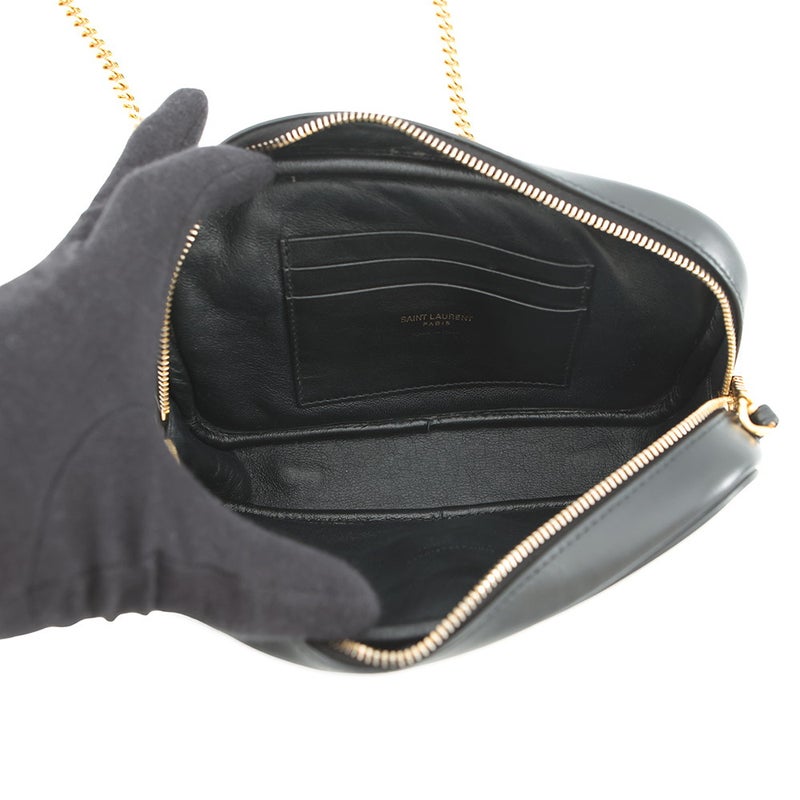 サンローランパリ チェーンショルダーバッグ ルー ミニバッグ レザー 748849 SAINT LAURENT PARIS 黒