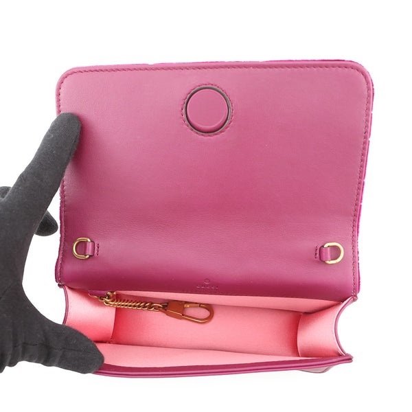 グッチ チェーンショルダーバッグ GGマーモント ベロア キルティング ミニ 488426 GUCCI バッグ