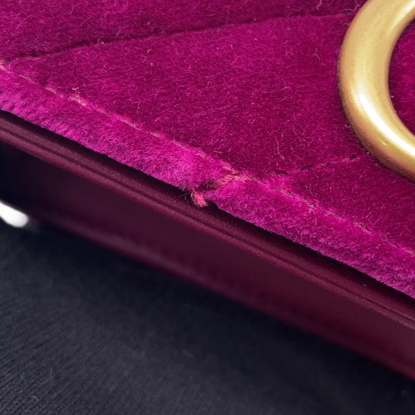 グッチ チェーンショルダーバッグ GGマーモント ベロア キルティング ミニ 488426 GUCCI バッグ