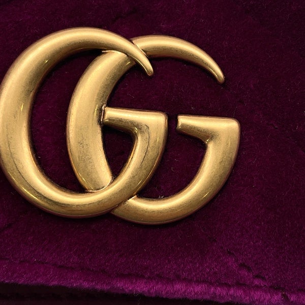 グッチ チェーンショルダーバッグ GGマーモント ベロア キルティング ミニ 488426 GUCCI バッグ