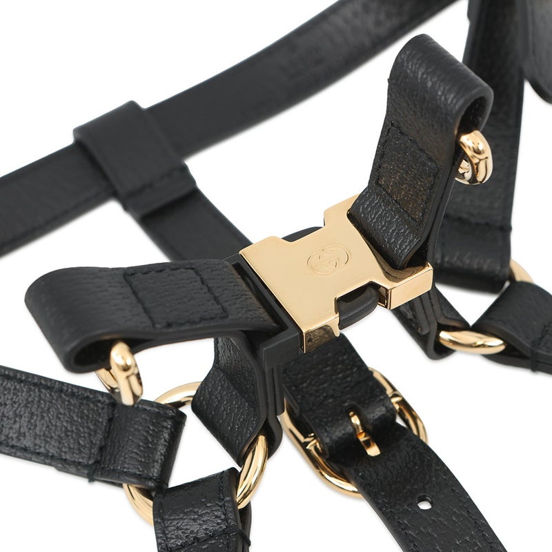グッチ ペットハーネス インターロッキングG レザー サイズM 692963 GUCCI ペット用