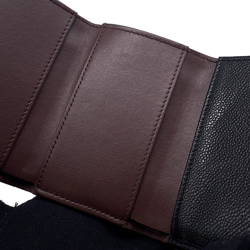 シャネル 三つ折り財布 マトラッセ ココマーク クラシック スモール フラップ ウォレット キャビアスキン AP0230 CHANEL 財布 黒